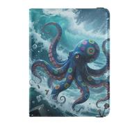 animal sea in Stormy Sea Leather Passport Holder for Travel Secure Hidden Money&Card Wallet for Women Trip Document