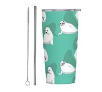 Animal Seal Pattern Stainless Steel Mugs 20 Oz Coffee Travel Mug Insulated Tumbler Cup with Lid Drinking Cups Gifts for Car, Home