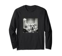 Animal Selfie Funny Husky Afraid of Taking a Bath Long Sleeve T-Shirt