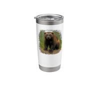 Animal Series. Wolverine Animal. Artist's Rendition. Stainless Steel Insulated Tumbler