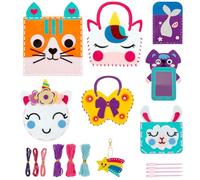 Animal Sewing Kit for Kids Aged 5 6 7 8 9, My First Sewing Craft Kit for Beginner DIY Crafting Animal Felt Plushie Learn to Sew Make Your Own Stuffed Toys Educational Felt Sewing Kit for Girls Boys
