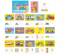 Animal Shadow Matching Game for Toddlers, Montessori Cognitive Development Toy, Travel-Friendly Educational Cards, Learning Games, Brain Teaser Sorting Toy f for Kids Ages 2-5 (Transportation)