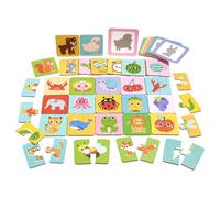 Animal Shadow Matching Puzzle Cards, Wooden Educational Interactive Toys Set for Toddlers, Colorful Design for Intelligence Development