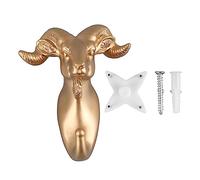 Animal Shape Wall Hooks Resin Decorative Mounted Hanging Hooks for Coat Towel Key Jewelry Home Decor Durable Environmental Friendly No Drill Installation Multiple Animal Designs (Golden Goat)