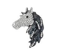 Animal Shaped Brooch Sparkling Rhinestones Fashion Statement Horse Head Brooch