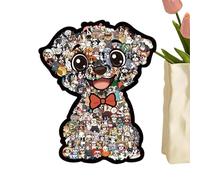 Animal Shaped Dog Puzzle - Sturdy Timber Material, Cut Intricate Pattern, Whimsical Wooden Puppy Activity, High Definition Vibrant Imagery | Relaxing Brain Teaser Gift For Friends Indoor Home