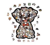 Animal Shaped Dogs Puzzle | 160 Pieces Challenging Precise Decoration | Wooden Jigsaw Puzzle With A Dogs Figure,For Kids Dog Lovers Family Friends Wall Cabinet
