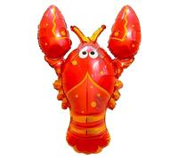 Animal Shaped Foil Balloon, Red Lobster Large Size Approx. 80 x 97 cm, Perfect for Children's Birthdays, Sea Theme Parties, Decorations, Gifts, Surprises, Fun and Games