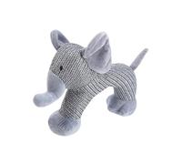 Animal Shaped Squeaky Dog Chew Toy, Durable Linen Plush Interactive Toy for Small & Medium Dogs, Anxiety Relief, Poodle/Elephant Design (Elephant)