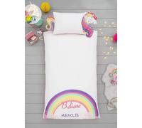 Animal Shaped Unicorn Kids Single Duvet Cover Set, 100% Polycotton Breathable Girls Bedding Set, Reversible Print Toddler Bedding Set (Unicorn Shaped)