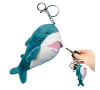 Animal Shark Key Chain - Grey Plush Bag Charm, Cute Marine Life Keyring | Fun Decorative Kids Backpack Accessory, Soft Plush Toy Key Holder with Clip Attachment for School Travel - , dunkelgr
