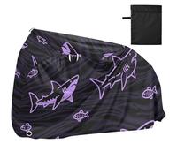 Animal Shark Wave Pattern Purple Waterproof Bike Covers with Lock Holes Uv Resistant Indoor Outdoor Storage Road Bike Cover Fits for Most forro para bicicleta para el exterior