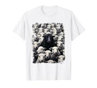 Animal Sheep Black Value Graphic T-Shirt, Men, White, L