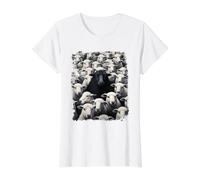 Animal Sheep Black Value Graphic T-Shirt, Women, White, L