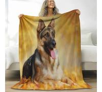 Animal Sheepdog Autumn Fallen Leaves Ultra-Soft Flannel Throw Blanket 39 x 51 in - and Warm Nature Photography Printed Lightweight Bed Blanket Bedding for Sofa Travel and Children Adults, 100 x 130 cm