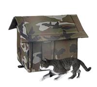 Animal Shelter for Stray Cats - Covered in wild wind, no matter what weather, this sun, scratch-resistant cat house is a warm, half-closed cat house for winter, under a shabby style slip outdoor