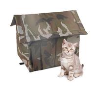 Animal Shelter for Stray Cats - Covered in wild wind, no matter what weather, this sun, scratch-resistant cat house is a warm, half-closed cat house for winter, under a shabby style slip outdoor