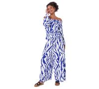 Animal Shirred Wide Leg Trousers Dusk Royal 12