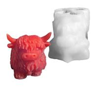 Animal Silicone Molds - 3D Silicone Molds,Food-Grade Highland Cow Design Mould for Ice Jelly Baking Crafts Soap Cake Gummy Candy Chocolate Wax Snack