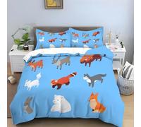 Animal Single Duvet Cover Set - Red Pandas Bedding Sets, Soft Microfibre Quilt Cover, Reversible Duvet Covers with Zipper Closure, 2 Pillow Cases 50x75 cm -Ai2306