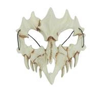 Animal Skeleton Mask Halloween Made of Premium Resin: Dog Skull with Bone Teeth, Scary Horror Devil Wolf Werewolf Half Mask for Carnival, Cosplay, Theme Parties - Realistic