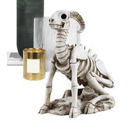 Animal Skeleton Model, Halloween Goat Skeleton Statue | Scary Skeleton Goat Resin Sculptures Halloween Decor | Creative Resin Goat Skeleton Art Statue for Haunted Houses Halloween Parties
