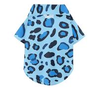 Animal Skin Leopard Blue Black Summer Dog Shirt Button Up Lightweight and Breathable Pet Clothes Doggy Sweatshirt Puppy Kitten Perfect for Everyday Wear, and Photoshoots