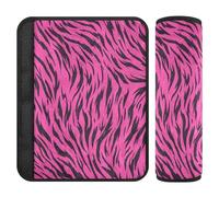 Animal Skin Leopard Purple Black 2 Pack Seatbelt Strap Cover Release Stress to Your Neck and Shoulders for Bag funda para cinturón de carro