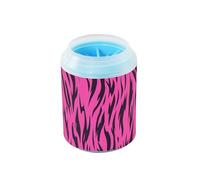 Animal Skin Leopard Purple Black Reusable Pet Paw Cleaner Cup with Soft Silicone Brush Feet Grooming Supplies Suitable for Small, Medium, Large Breed Dogs