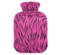 Animal Skin Leopard Purple Black Travel hot Water Bottle with Soft Cover, 2L hot compresses for The Body for Pain Relief, Pain Relief