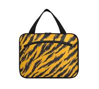 Animal Skin Leopard Yellow Black Hanging Travel Bags for Men with Hook, Designer Fashion Brush Bag for Women Must Camping bolso de Mano para Hombre L