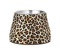 Animal Skin Texture Dog Raised Bowl, 540 ML Feeding Food Pet Bowl Stainless Steel Non-slip High Capacity Cat Bowl