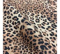 Animal Skins Digital Cotton Rich Linen Fabric Craft Curtaining Upholstery - 55" 140cm Wide - Sold by The Half Metre (Jaguar Cream)