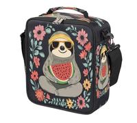 Animal Sloth Flower Watermelon Kids Lunch Bag for Boys Girls, Reusable Insulated Leakproof Lunch Box with Shoulder Strap, Toddler Cooler Tote for School Picnic Travel Beach Hiking Fishing