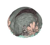 Animal Sloth Mint Green Shower Caps for Women Reusable Bath Caps for Men Double Layer Waterproof Hair Cap with EVA Lining Stylish Large Shower Bonnet Soft Bath Hat for Long Hair, Braids