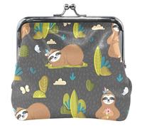 Animal Sloths Womens Leather Wallet - Black - Chill Sloths Black, UNITALLA, Classic, Chill Sloths Black, UNITALLA, Classic, Chill Sloths Black, UNITALLA, Classic