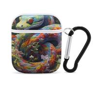 Animal Snake Earphone Case Cover Compatible with AirPods 1&2 Shockproof Bluetooth Headset Case White-style