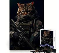 Animal Soldier Cat 1000 Piece Jigsaw Puzzles for Adults Jigsaw Mental Sharpness Quiet Enjoyment Smooth Edges Heartfelt Gift (50x75cm)