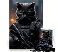 Animal Soldier Cat 1000 Piece Jigsaw Puzzles for Adults Jigsaw Mental Sharpness Quiet Enjoyment Smooth Edges Heartfelt Gift (50x75cm)