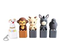 Animal Sound Fidget Clickers, Cute Push Button Noise Maker Keychain Toy, Seagull Mine Button Keychain, Real Sound, LED Light, Squeaking Animal Keyboard Fidget Toy for Adult (5PCS-MIX)