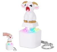 Animal Sound Fidget Clickers, Cute Push Button Noise Maker Keychain Toy, Seagull Mine Button Keychain, Real Sound, LED Light, Squeaking Animal Keyboard Fidget Toy for Adult (Goat)