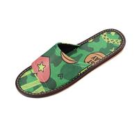 Animal Spot Leopard Green Ball Pattern Spa Slippers Indoor Outdoor Breathable Cute custom prints Open Toe Bedroom Shoes for Guest, Hotel, Travel, Airplane zapatos elegantes para mujer