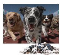 Animal Sprint Race Adults Fun 300 Pieces Wooden Jigsaw Puzzles Stress Relief Education Game Home Decoration Toy Intellectual Game Relaxation And Intelligence 300pcs (40x28cm)