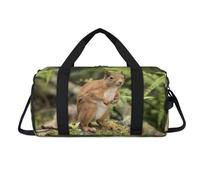 Animal Squirrel Sport Duffel Bag with Shoes Compartment Cute Squirrel Overnight Weekender Bags Travel Gym Luggage Organizer for Women Men Kids Girls Boys