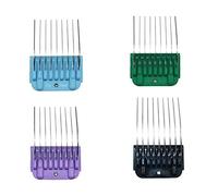 Animal Stainless Steel 4 Color Dog Guide Comb Set,Cutting Length 3/4" to 1 1/4" for 10#/15#/30# A5 Detachable Blade,Compatible with Andis, Oster A5, Wahl KM Series Clipper Guards
