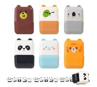 Animal Stamp for Children, Animal Painting Roller Stamp for Children, 6 Pieces Creative Roll Stamp Set for Families, Craft Fun, Art Lessons and Diaries