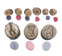 Animal Stamps - 1.38x1.38 Inch Funny Stamps Animal Toys For Toddlers | Wooden Craft Kits, Educational Toys, Scrapbook Supplies, Preschool Learning Activities Po