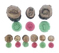 Animal Stamps,Animal Tracks Kids Stamps Learning Toys - Wooden Footprints Stampers, Craft Kits Educational Toys Preschool Learning Activities for Party Favors Scrapbooking