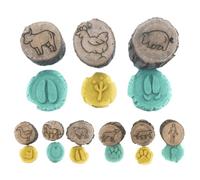 Animal Stamps for Kids,Animal Tracks Stamps for Kids - Wooden Footprints Stampers Scrapbook Supplies, Fine Motor Skills Educational Toys, Goodie Bag Stuffers