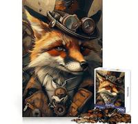 Animal Steampunk Fox Adults Puzzles 1000 Piece Jigsaws Brain Development Leisure Activity Clean Join Joyful Xmas (38x52cm)